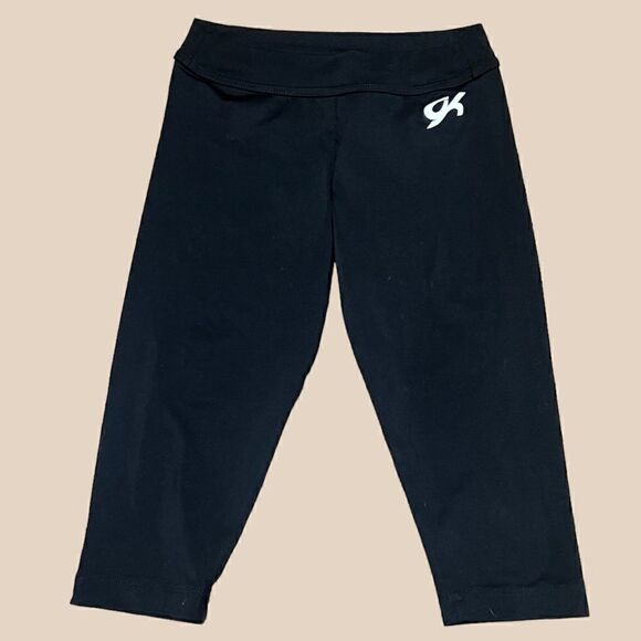 GK Girls Capri Black Spandex Pants Child Large - Picture 1 of 5